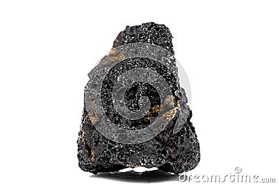Raw and unrefined manganese ore in front of white isolated background Stock Photo
