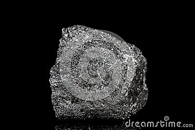 Raw and unrefined silicon element in front of black background Stock Photo