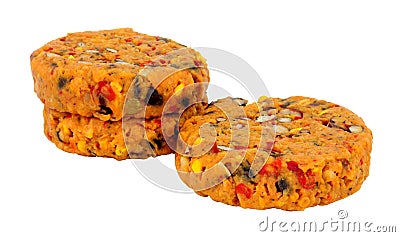 Raw vegan Spicy Bean Burgers Stock Photo