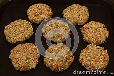 Raw Vegetarian Cutlet Stock Photo