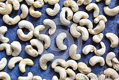 Raw whole Cashews seeds Stock Photo