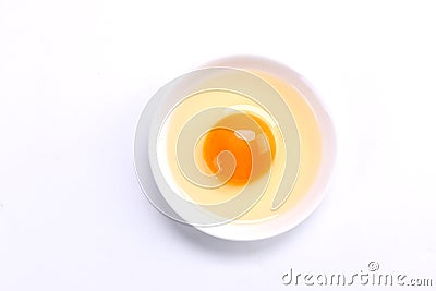 Raw yellow egg yolk macro Stock Photo