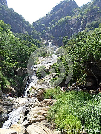 Rawana water falls in lanka Editorial Stock Photo