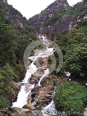 Rawana waterfall in Ella, Sri Lanka Editorial Stock Photo