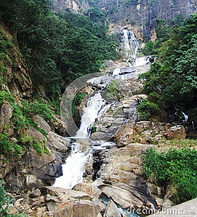 Rawana waterfall near Ella Gap Stock Photo