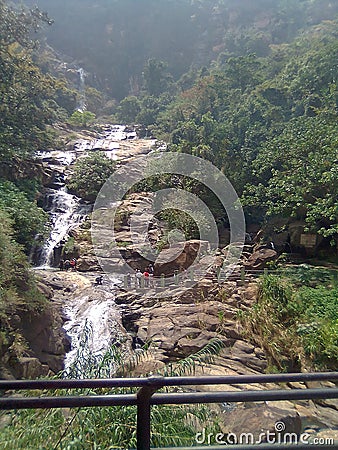 Rawana waterfall in Sri lanka Stock Photo