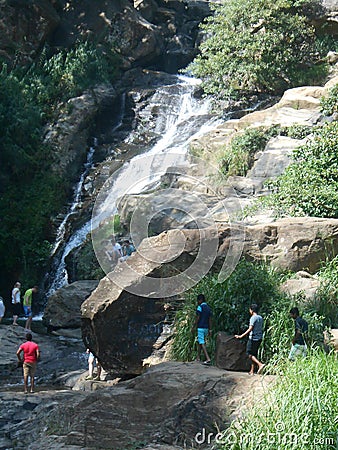 Rawana waterfall in Sri Lanka Editorial Stock Photo