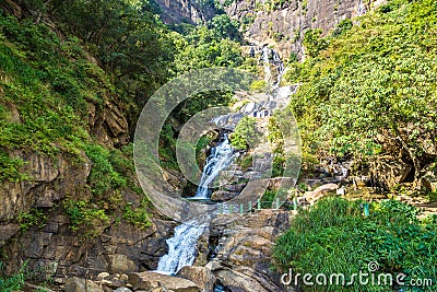 Rawana waterfall in Sri Lanka Stock Photo