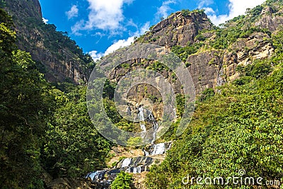 Rawana waterfall in Sri Lanka Stock Photo