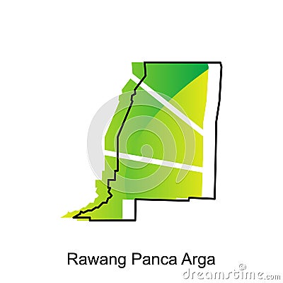 Rawang Panca Arga City map of North Sumatra Province national borders, important cities, World map country vector illustration Vector Illustration