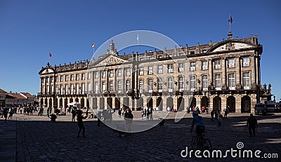 Raxoi palace building, Obradoiro square Editorial Stock Photo