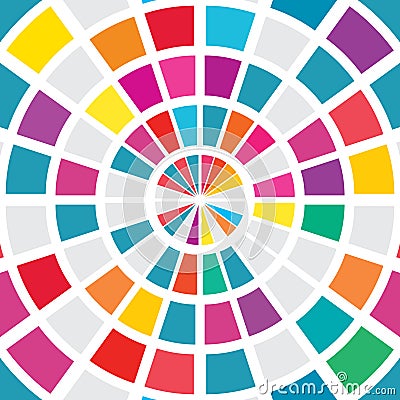 Ray circle target seamless pattern Vector Illustration