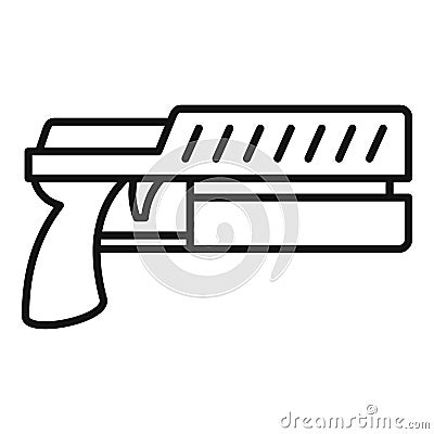 Raygun blaster icon, outline style Vector Illustration