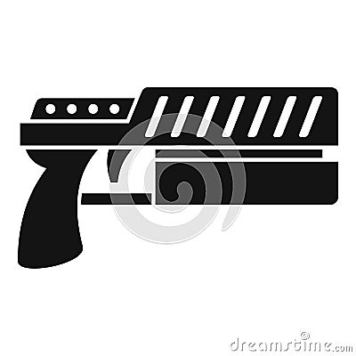 Raygun blaster icon, simple style Vector Illustration