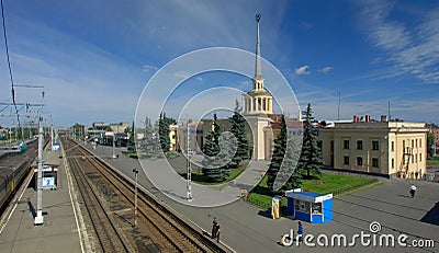 Raylway station in Petrozavodsk Stock Photo