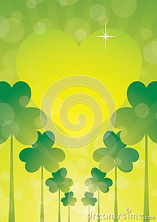 Rays shamrock heart Stock Photo