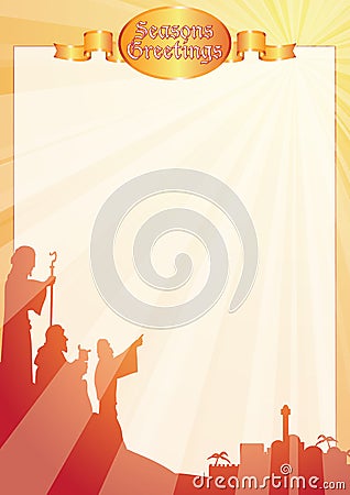 Rays shepherds greetings letter Vector Illustration