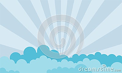 Rays of the sun breaking through clouds - Vector Vector Illustration