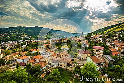 July 09, 2016: Rays of sunlight in the old town of Travnik, Bosnia and Herzegovina Stock Photo