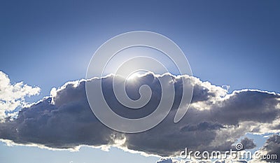 Rays of sunsine breaks through the cloud.Christian heaven Stock Photo