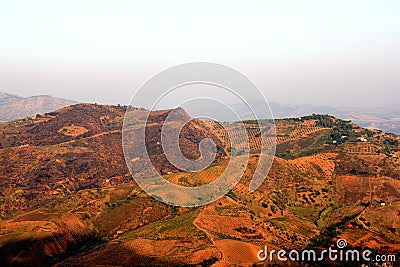 Razed hills Stock Photo