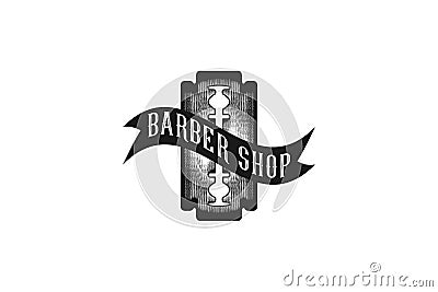 razor blade, barber logo inspiration isolated on white background. Vector Illustration