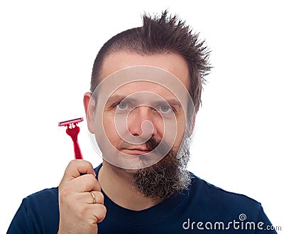 Razor efficiency mishap Stock Photo