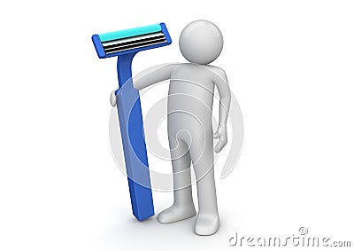 Razor and a man - Lifestyle Stock Photo