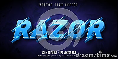 Razor text, cutout style editable text effect Vector Illustration