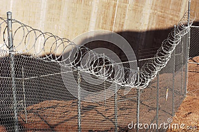 Razor wire fence. Stock Photo