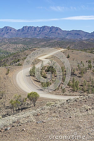 Razorback Lookout Scene, Bunyeroo Gorge, Ikara-Flinders Ranges, SA - Portrait Orientation Stock Photo