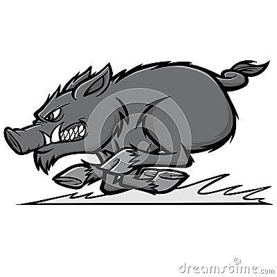 Razorback Run Illustration Vector Illustration