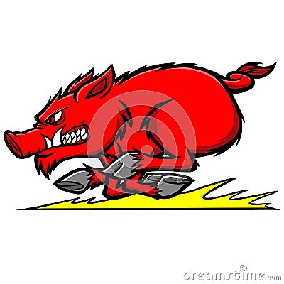 Razorback Run Vector Illustration