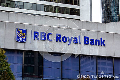 RBC Royal Bank of Canada in downtown Vancouver Editorial Stock Photo