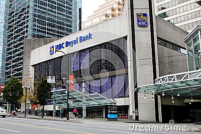 RBC Royal Bank, Vancouver, BC. Editorial Stock Photo