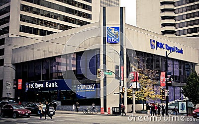RBC Royal Bank, Vancouver, BC. Editorial Stock Photo