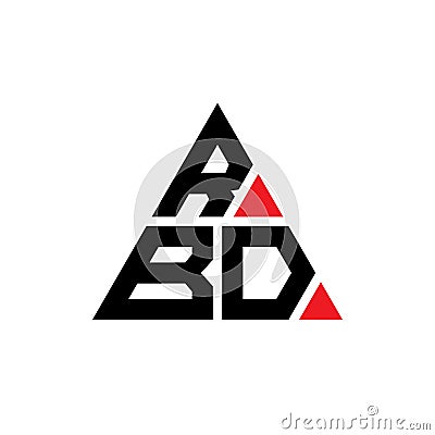 RBD triangle letter logo design with triangle shape. RBD triangle logo design monogram. RBD triangle vector logo template with red Vector Illustration