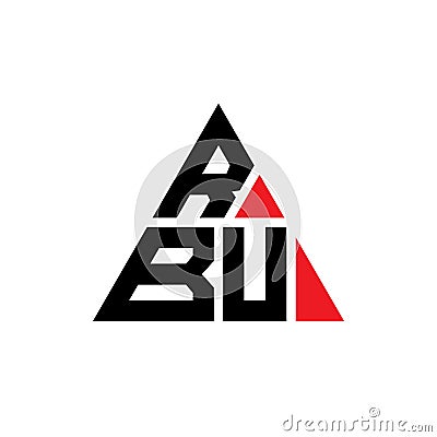 RBU triangle letter logo design with triangle shape. RBU triangle logo design monogram. RBU triangle vector logo template with red Vector Illustration