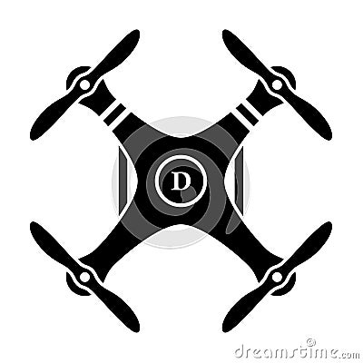 Rc drone quadcopter black symbol Vector Illustration