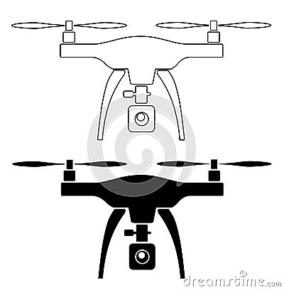 Rc drone quadcopter with camera Vector Illustration