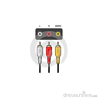 RCA audio video cable vector graphics Vector Illustration