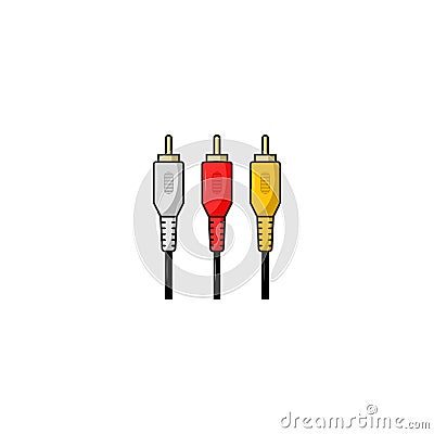 RCA audio video cable vector graphics Vector Illustration