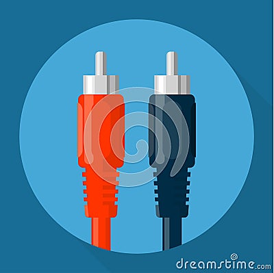 RCA connectors icon Vector Illustration