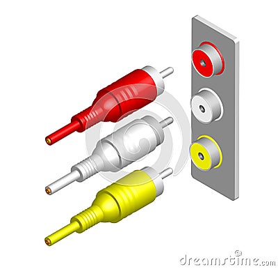 RCA plug Cartoon Illustration