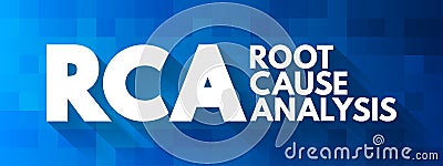 RCA - Root Cause Analysis acronym, concept background Stock Photo
