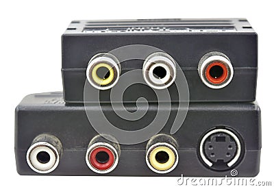 RCA to SCART adapter isolated Stock Photo