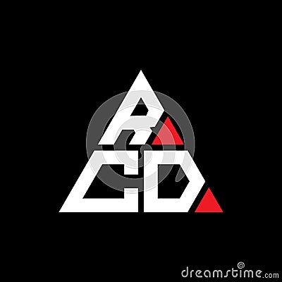 RCD triangle letter logo design with triangle shape. RCD triangle logo design monogram. RCD triangle vector logo template with red Vector Illustration