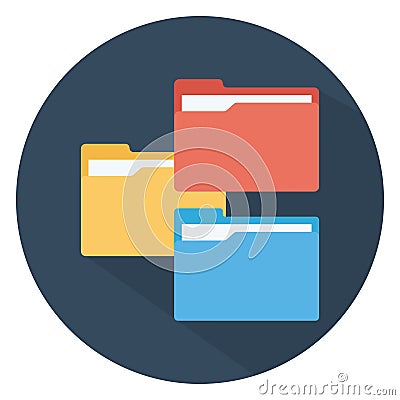 rchives, data folders Color Vector icon which can easily modify or edit Vector Illustration