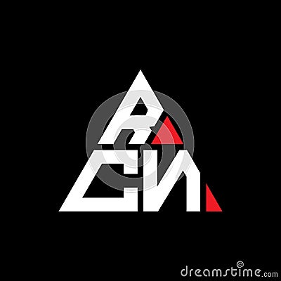 RCN triangle letter logo design with triangle shape. RCN triangle logo design monogram. RCN triangle vector logo template with red Vector Illustration