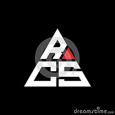 RCS triangle letter logo design with triangle shape. RCS triangle logo design monogram. RCS triangle vector logo template with red Vector Illustration